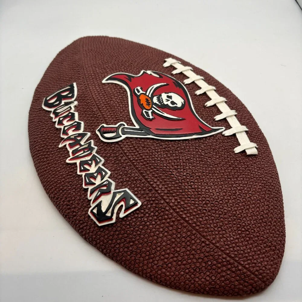 NFL Tampa Bay Buccaneers Logo Ceramic Football Shaped Wall Hanging Decor Plaque